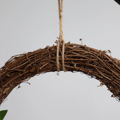 17in(1.4ft) Artificial White Rose Spring Wreath with Twig Base