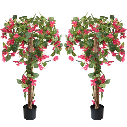 47in(3.9ft) Artificial Bougainvillea Flowers Faux Tree