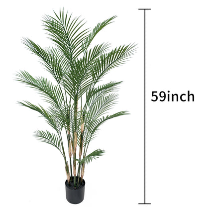 2 Pieces 59in(4.9ft) Artificial Areca Palm