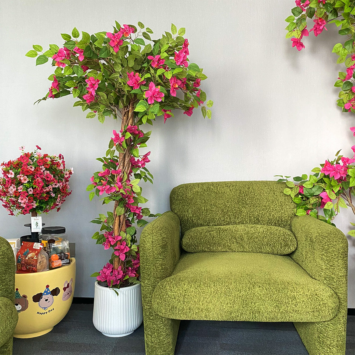 63in(5.2ft) Artificial Bougainvillea Flowers Tree
