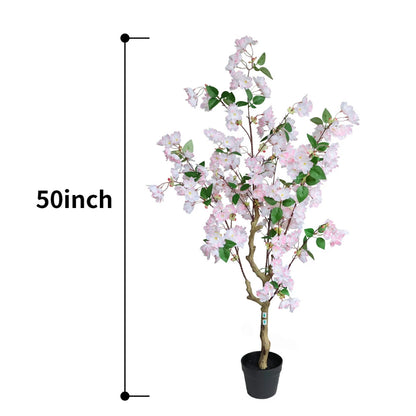 50in(4.2ft) Artificial Pink Cherry Blossom Tree
