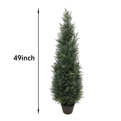 2 Pieces 49in(4ft) Artificial Topiary Cedar Trees momoplant